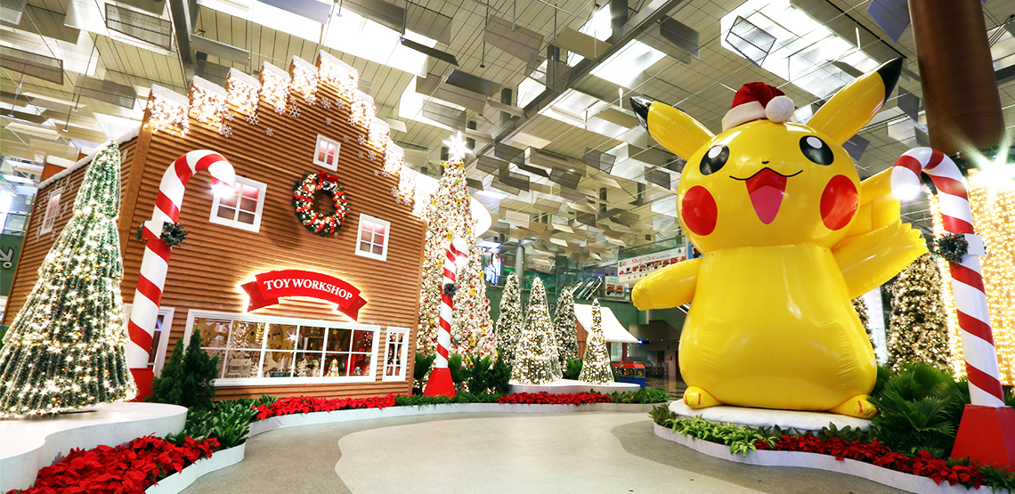 This year’s year-end festive decorations feature a seven-metre tall Pikachu as well as an eight-metre tall Christmas tree and Gingerbread House 